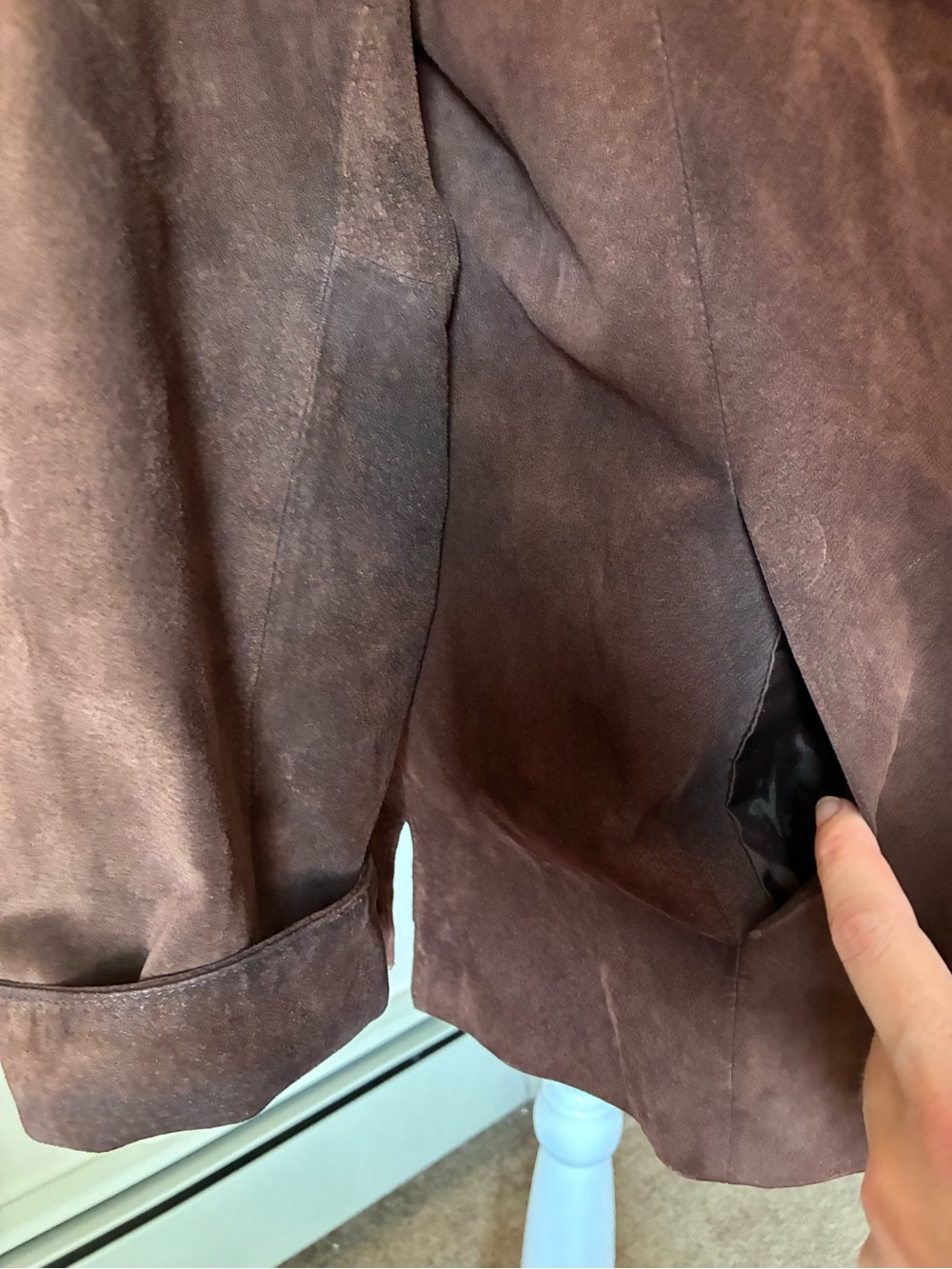 Lord & Taylor Oversized Fall Brown Suede Leather Jacket size 2X - Picture 8 of 8